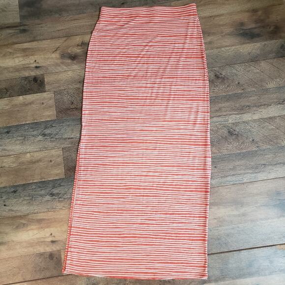 Ann Taylor LOFT Striped Stretchy Maxi Skirt XXS Jersey Knit Pull On Long Soft - Picture 5 of 8